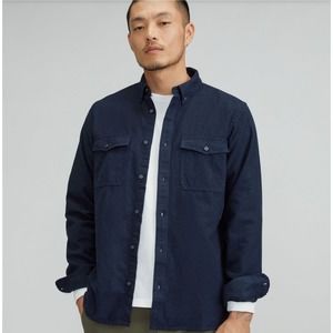 Nwt-Everlane's The Brushed Flannel Shirt, Navy, size‎ M